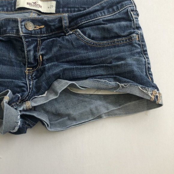 Hollister Shorts Women's Blue Denim Mini Shorts Reg Fit Size 5 w27 30x1.5 - Picture 2 of 12